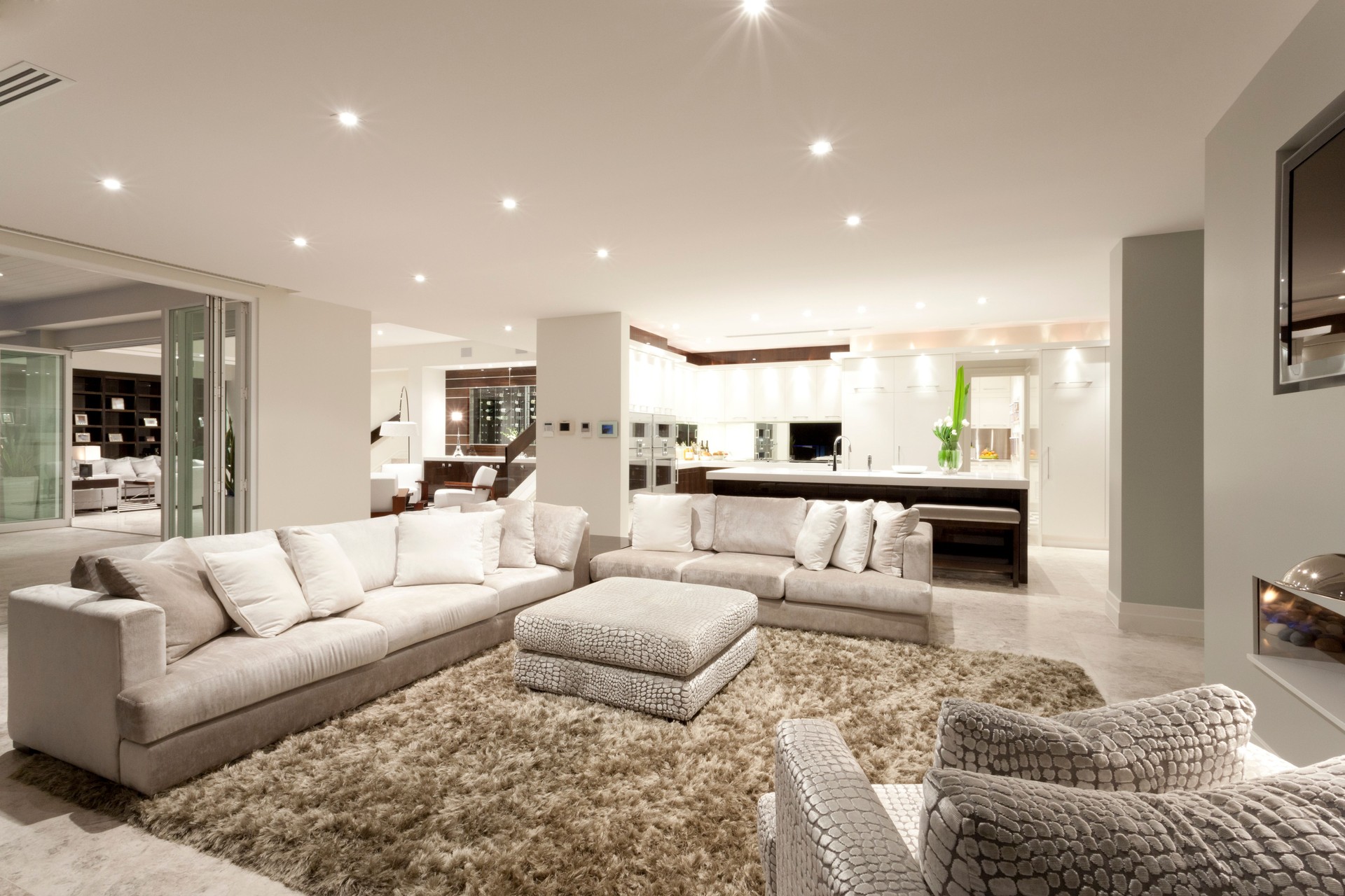 Cozy living room with spacious sofas